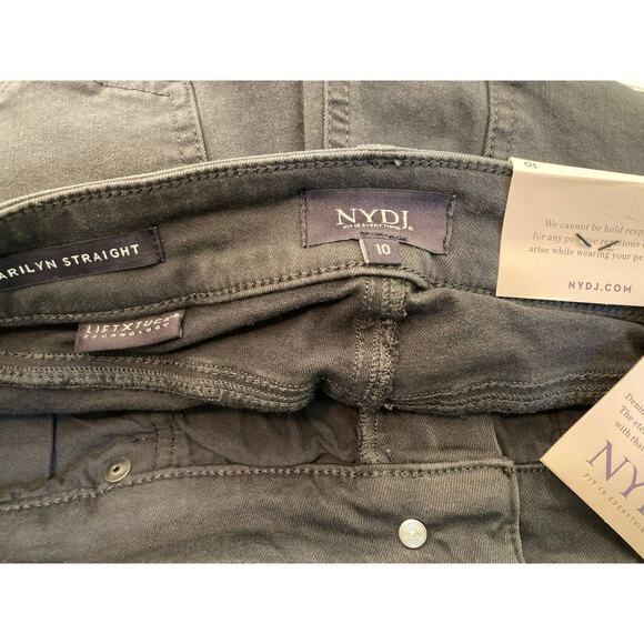 NYDJ Women's Jeans Marilyn Straight Leg Size 10 Vintage Pewter Gray NWT - Picture 5 of 8